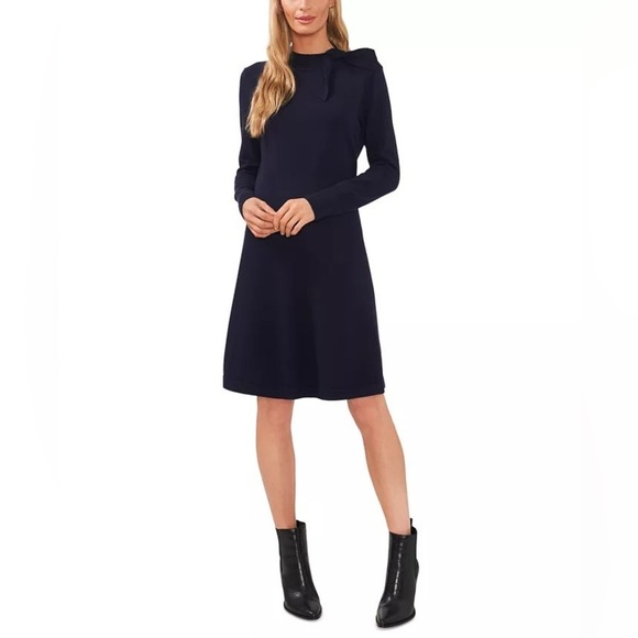 FINAL PRICE NWT CeCe Black Long Sleeve Dress - Picture 1 of 8